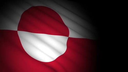 Waving Greenland Flag Loop Animation