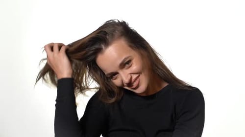 Woman Posing Playfully in a Fashion Shoot