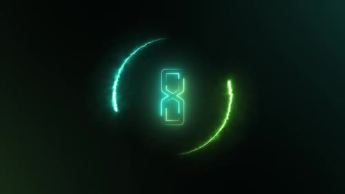 Neon Digital Countdown Timer with Energy Circle