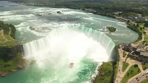 Aerial view of Niagara Falls, Niagara, United States.