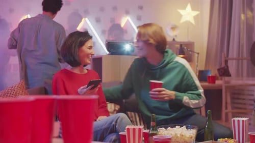 Young Adults Enjoying a Party at Home