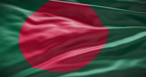 Realistic Waving Bangladesh Flag Fabric Animation