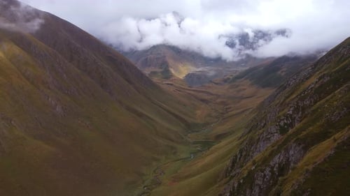 River Valley In The Foggy Mountains