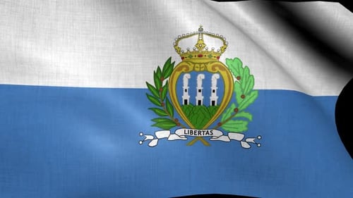 Waving San Marino Flag Animated Loop with Alpha