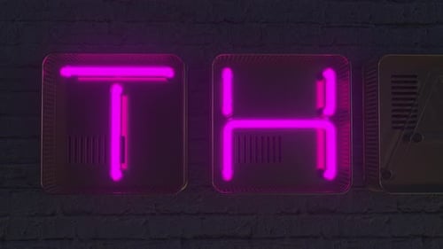 THANK YOU Signboard Made with Glowing Neon Letters