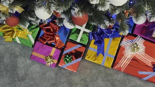 Christmas Gifts Under a Decorated Tree