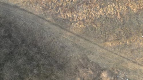Foot path over the hill 4K aerial video