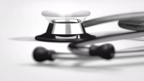Modern Stethoscope 3D Reveal on White Background