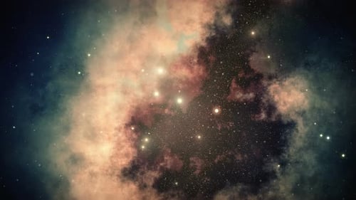 Slow Motion Multi-Colored Serene Deep Space Galaxy and Stars Background 4K