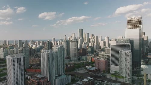 Wunderschöner Skyline-Hintergrund der Innenstadt von Chicago