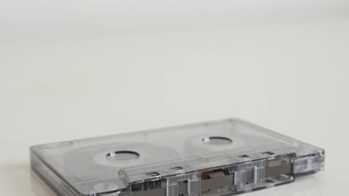 Transparent Audio Cassette Lying Still