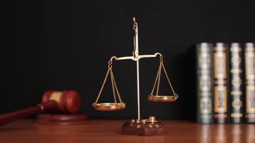 Scale of Justice Judge Gavel and Legal Lawyer Books