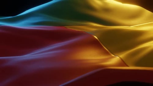 Abstract Waving Fabric Loop with Red Yellow Green Colors