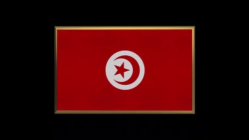 3D Rotating Tunisia Flag Animation
