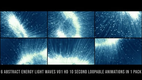 Abstract Energy Light Waves Blue V01