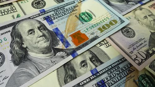 Close Up View of United States Hundred Dollar Bills