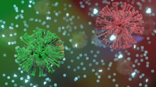 Animated 3D Virus Cells and Microscopic Particles Background