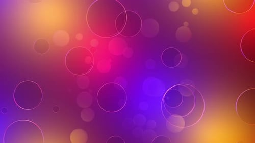 Colorful Abstract Background with Fluid Circles and Bokeh Animation