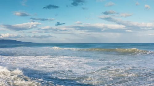 Windy Day on the Stormy Ocean with Clouds