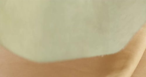 Beige and Light Green Fabric Closeup