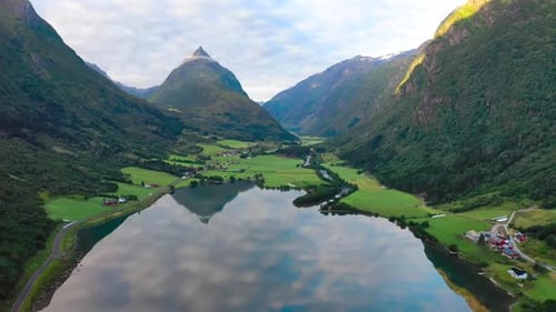 Aerial Footage Beautiful Nature Norway