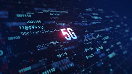 Fundo de código binário digital 5G