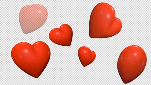 Shiny Red Hearts Popping Up Isolated On Background Seamless Valentine's Day Background