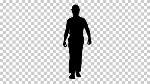 Silhouette person walking, Alpha Channel