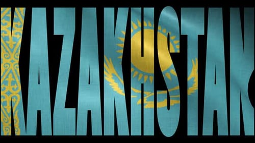 Drapeau du Kazakhstan dans le nom du pays