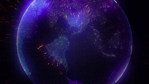 Futuristic Digital Earth Global Network Animated Background
