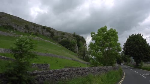 A green rural scenic country road.