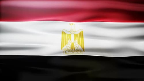 Animated Flag of Egypt Waving in the Wind