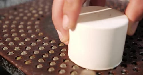 Close Up of Fine Residue Spread on Metal Surface