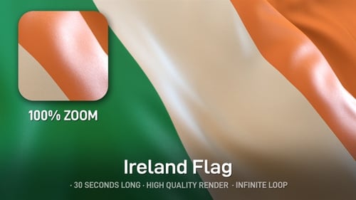 Seamless Loop of the Irish National Flag Waving