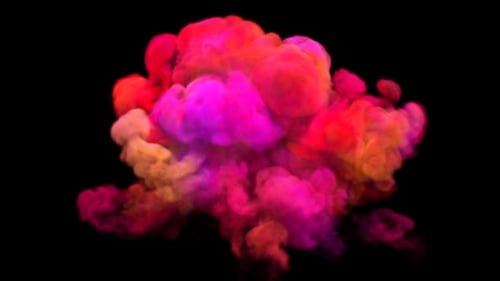 Vibrant Pink Red Smoke Cloud Burst Transition
