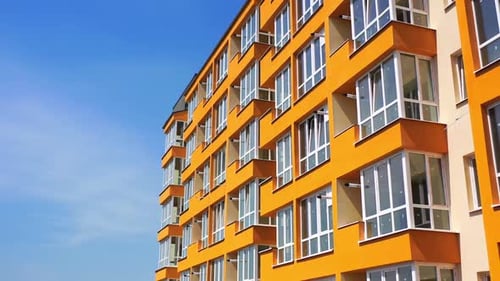 New modern apartment building in modern residential complex