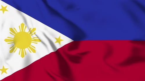 Philippines Flag Waving Seamless Loop Animation
