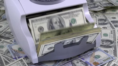 Machine Counting US Hundred Dollar Bills Quickly
