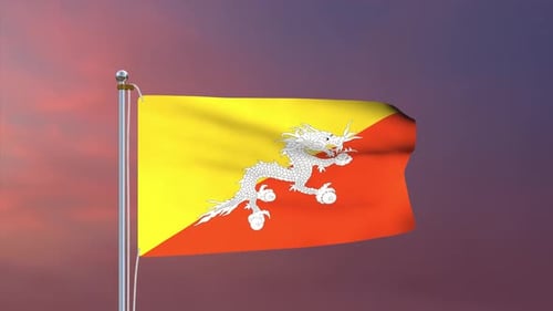 Drapeau du Bhoutan 4k