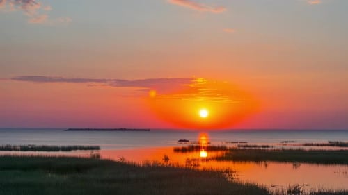 Sunrise over the Gulf of Finland, time-lapse
