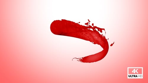 Dynamic Red Paint Splash with Transparent Background