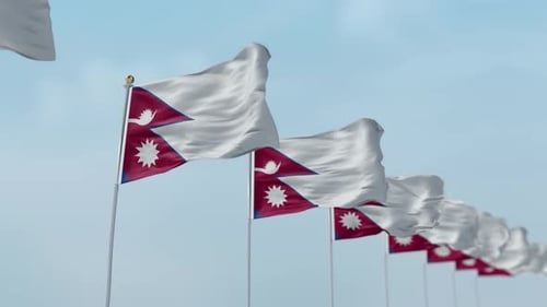 Nepal Row Of Flags