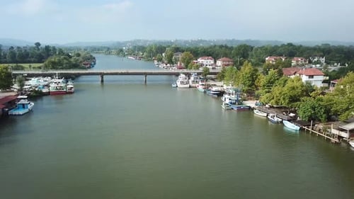 foggy day river wiev