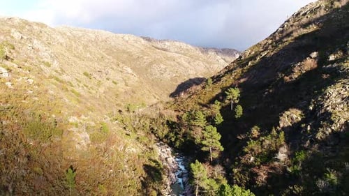 Majestic Mountain Nature Scene Aerial View