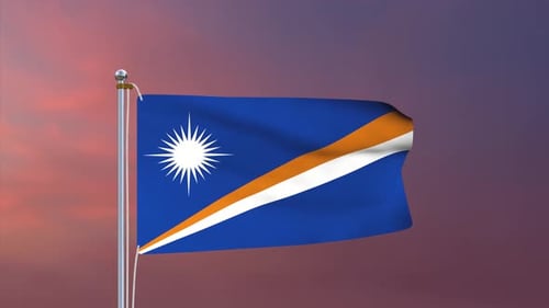 Realistic Marshall Islands Flag Waving Animation