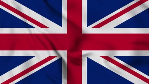 Realistic British Union Jack Flag Waving Animation