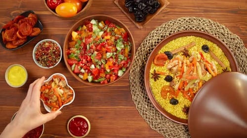 Moroccan Cuisine Top View