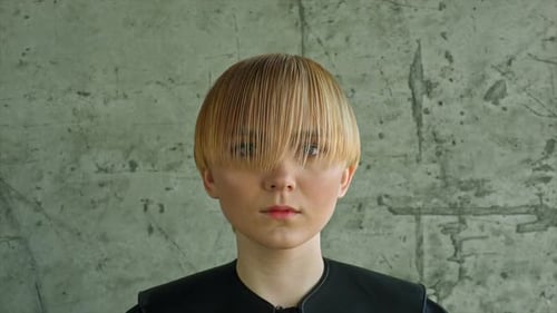 Young Woman Model with Short Hair Posing