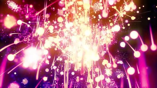 Vibrant Bursting Light Particles Background for Festive New Year Celebrations