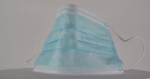 Spinning Surgical Face Mask Close Up